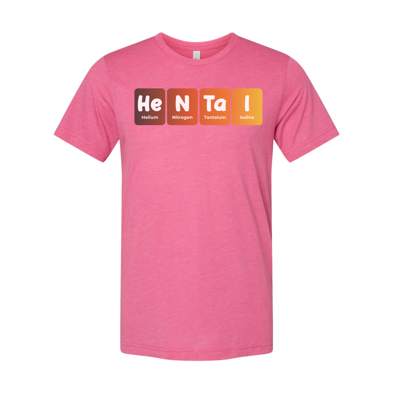 Science Themed Unisex T Shirt With Elements He N Ta I Letter Blocks Design Graphic Tee For Men And Women