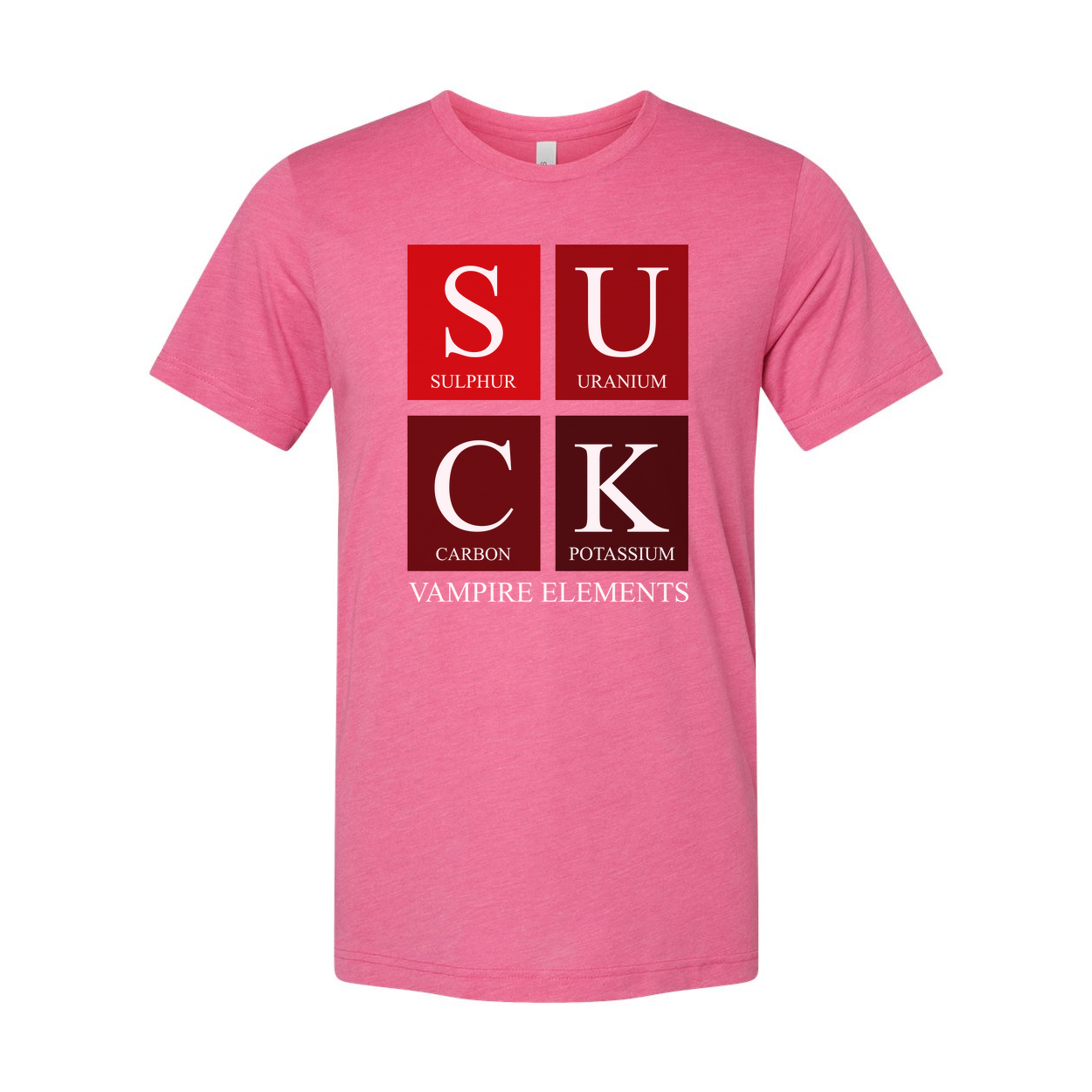 Vampire Elements S U C K Graphic Tee For Science Lovers Unisex Short Sleeve Shirt