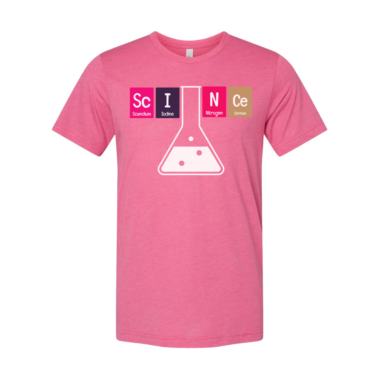 Science Themed Unisex T Shirt With Periodic Table Elements Beaker Graphic For Science Lovers