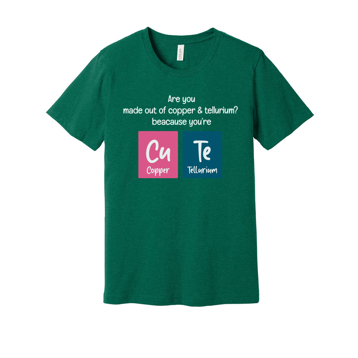 Unisex Science T Shirt With Copper And Tellurium Cu Te Pun For Chemistry Fans Everywhere