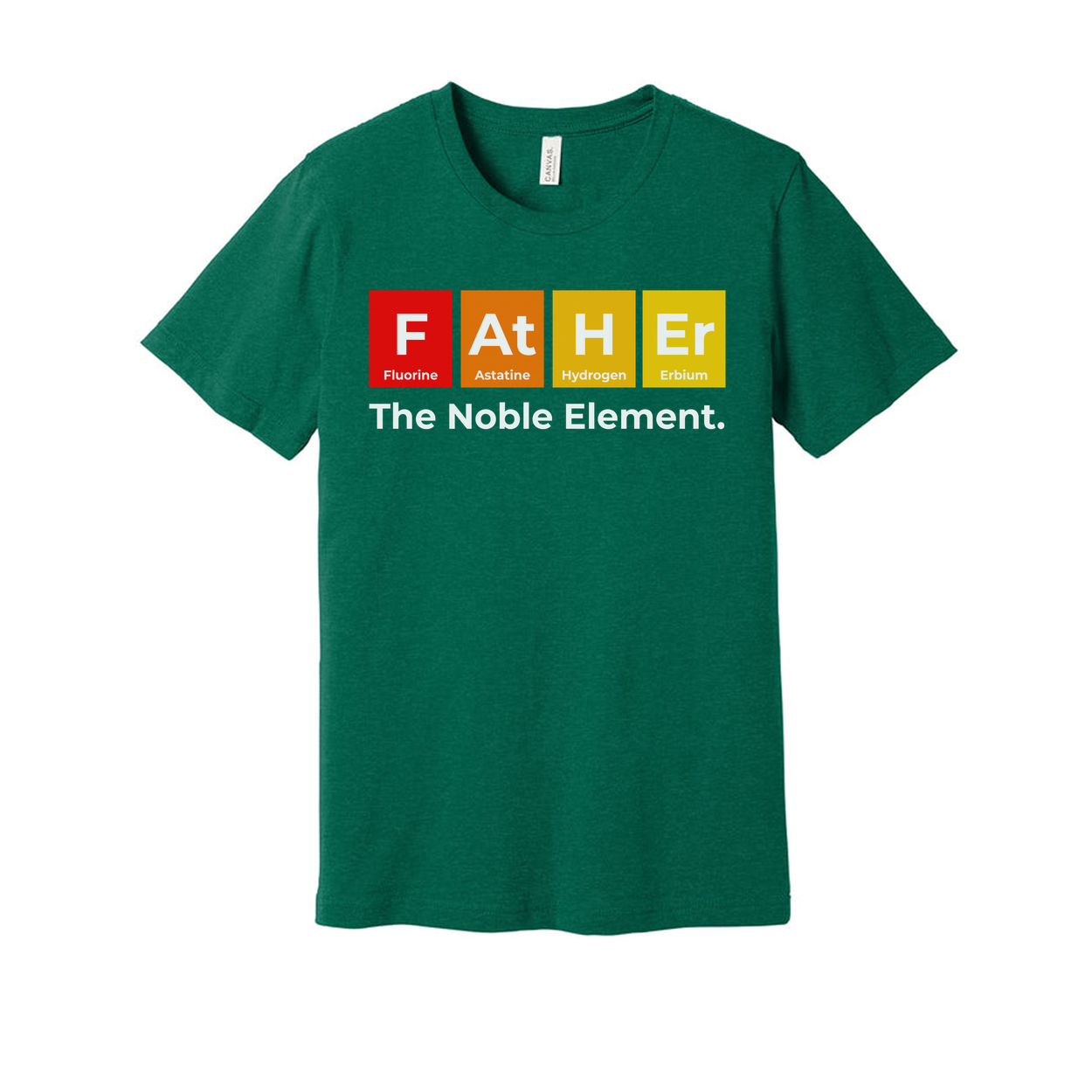 Unisex Science T Shirt Featuring Periodic Table Elements Spelling Father The Noble Element