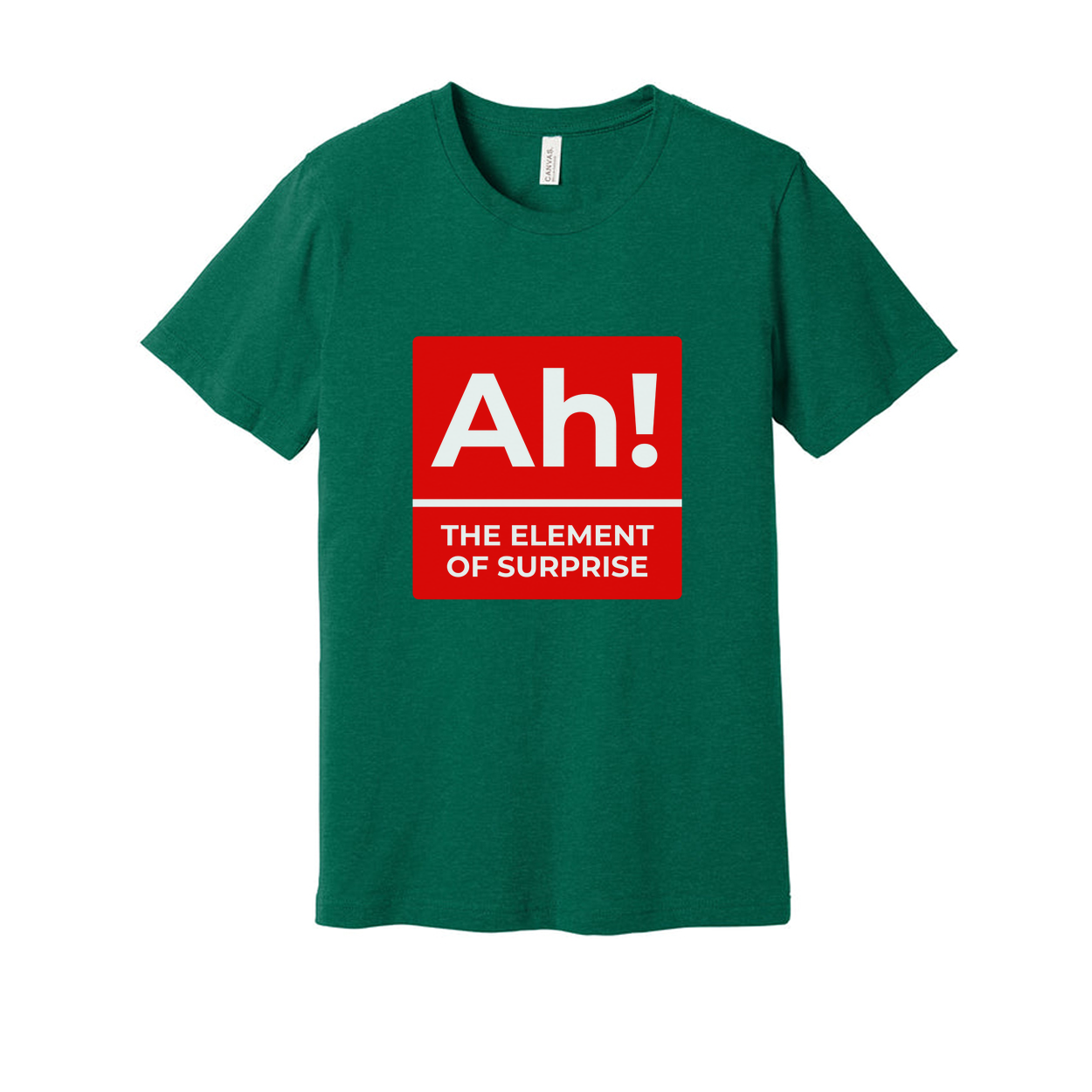Ah The Element Of Surprise T Shirt With Red Square Parody Logo Artwork For All Science Lovers