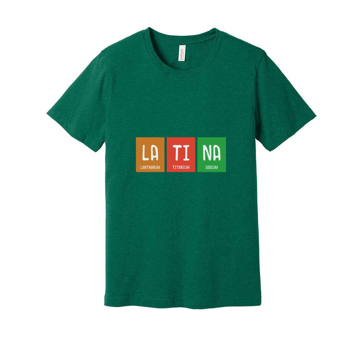 Latina Chemistry Themed Unisex Tee With Periodic Table Elements La Ti Na Graphic Print