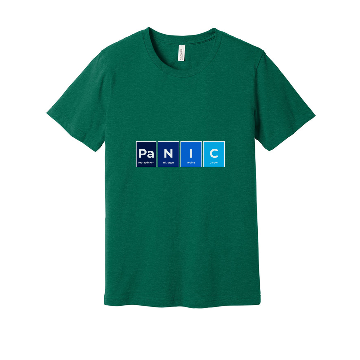 Panic Science Themed Unisex T Shirt With Periodic Table Style Graphic Design For Casual Wear