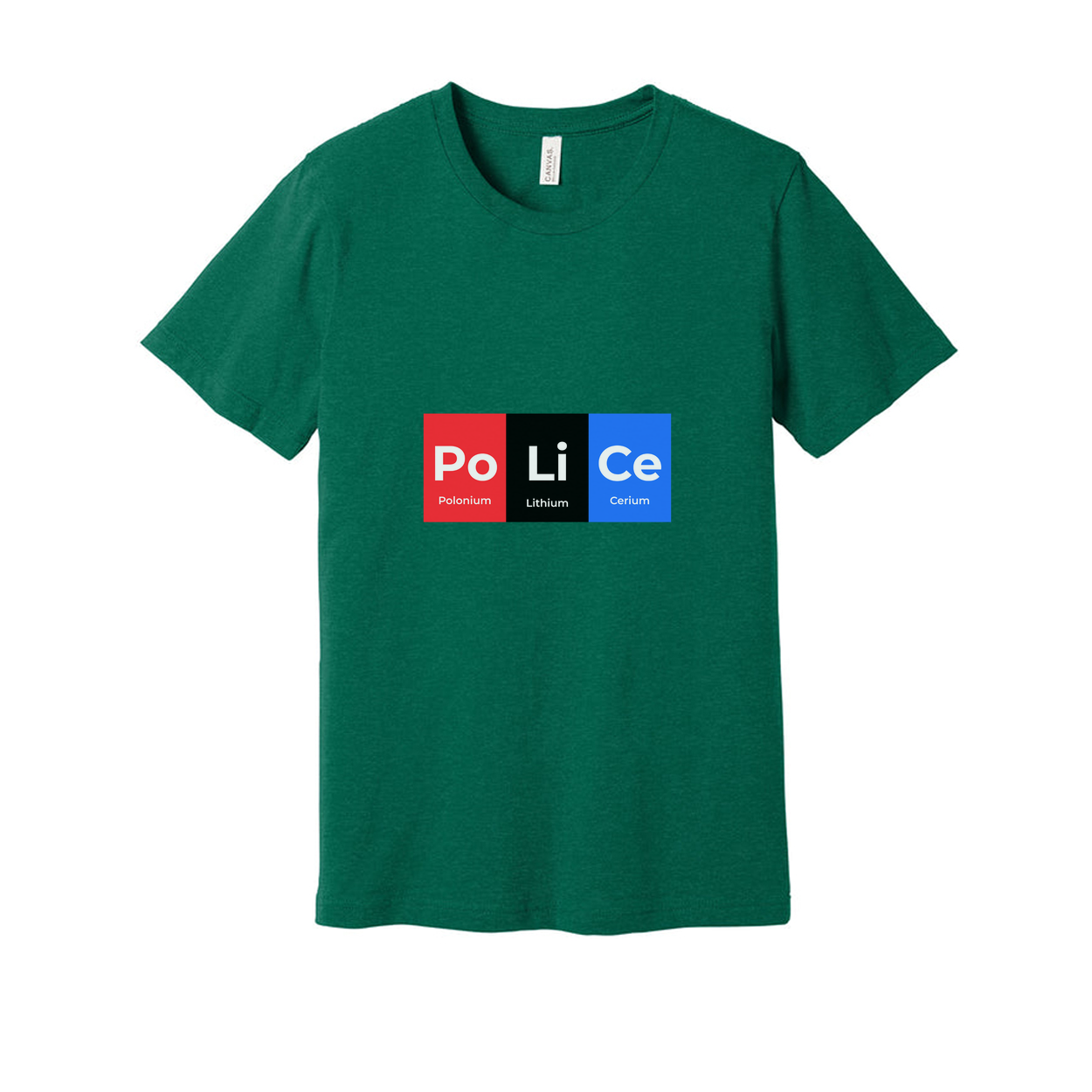 Unisex Science Themed Graphic Tee With Po Li Ce Periodic Elements Design For Curious Minds