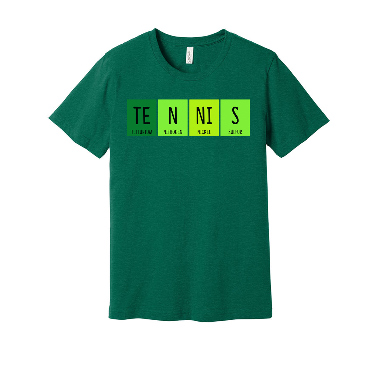 Unisex Tennis Themed Science Elements Graphic T Shirt With Periodic Table Design
