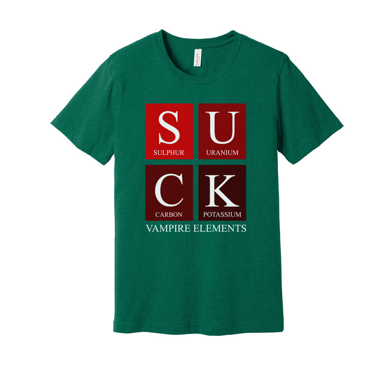 Vampire Elements S U C K Graphic Tee For Science Lovers Unisex Short Sleeve Shirt