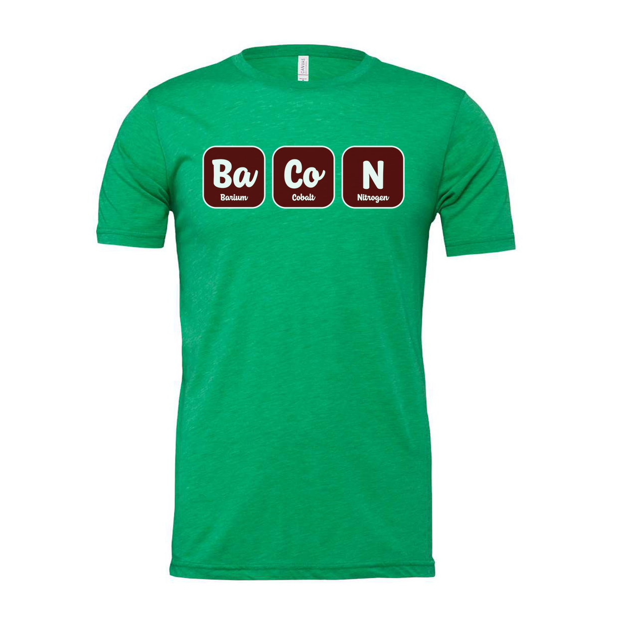 Bacon Chemistry Graphic T Shirt With Ba Co N Element Symbols For Science Lovers Design
