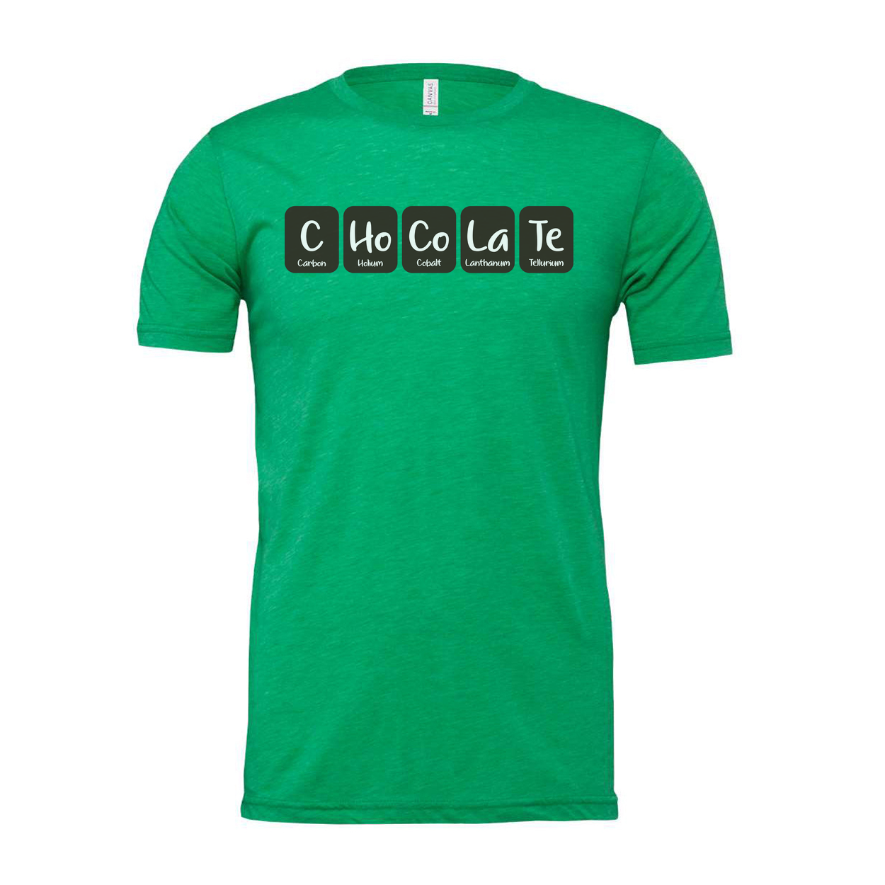 Unisex Science Themed Chocolate Elements Graphic T Shirt With Periodic Table Style Blocks