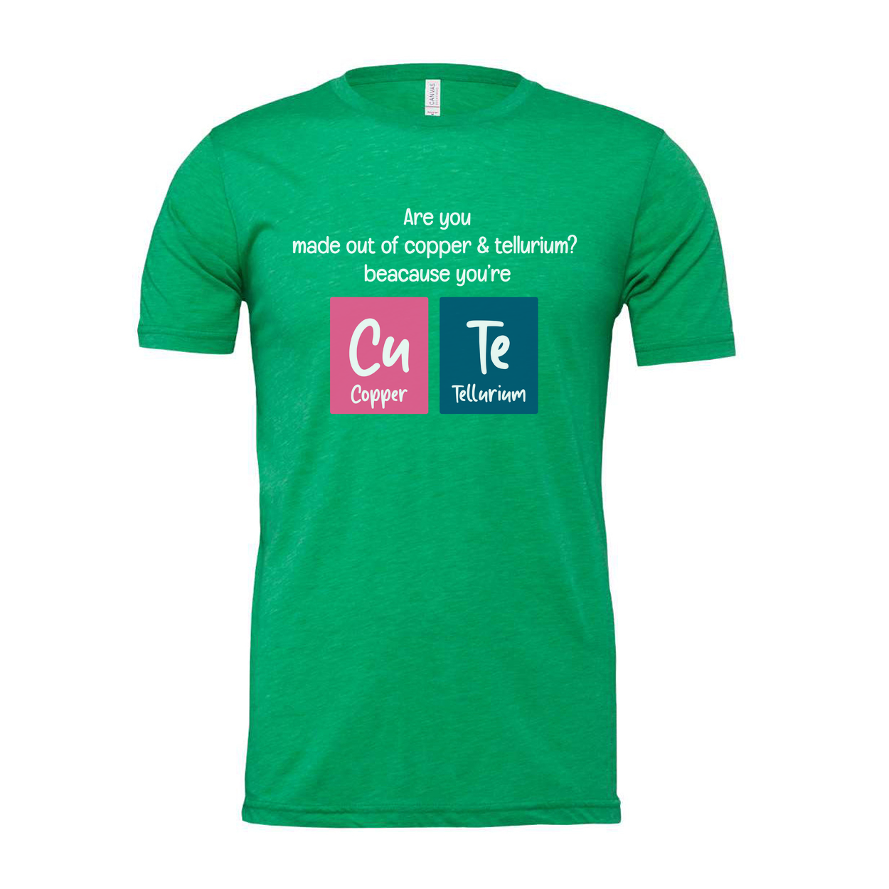 Unisex Science T Shirt With Copper And Tellurium Cu Te Pun For Chemistry Fans Everywhere