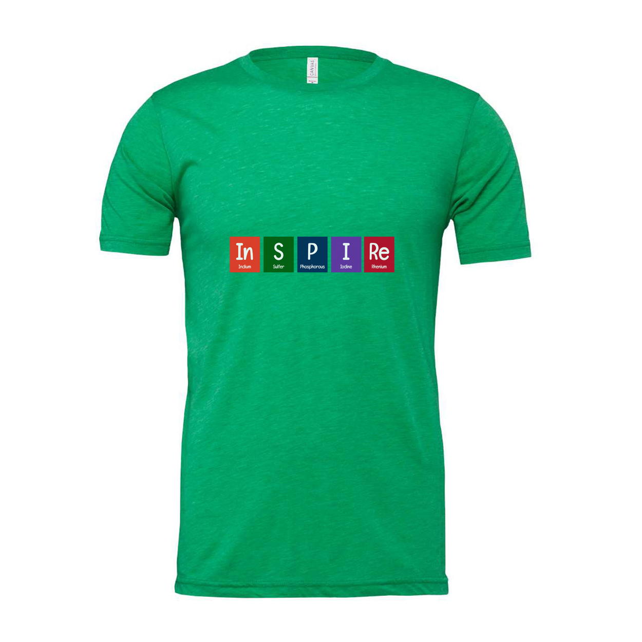 Inspire Science Graphic Unisex Short Sleeve Tee With Multicolor Periodic Table Style Letters