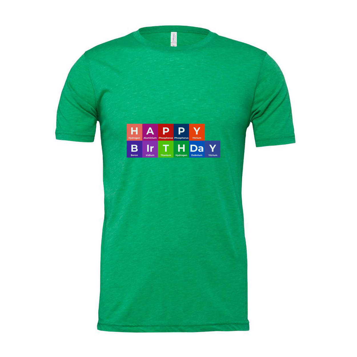 Happy Birthday Periodic Table Design Unisex T Shirt With Colorful Block Elements Artwork
