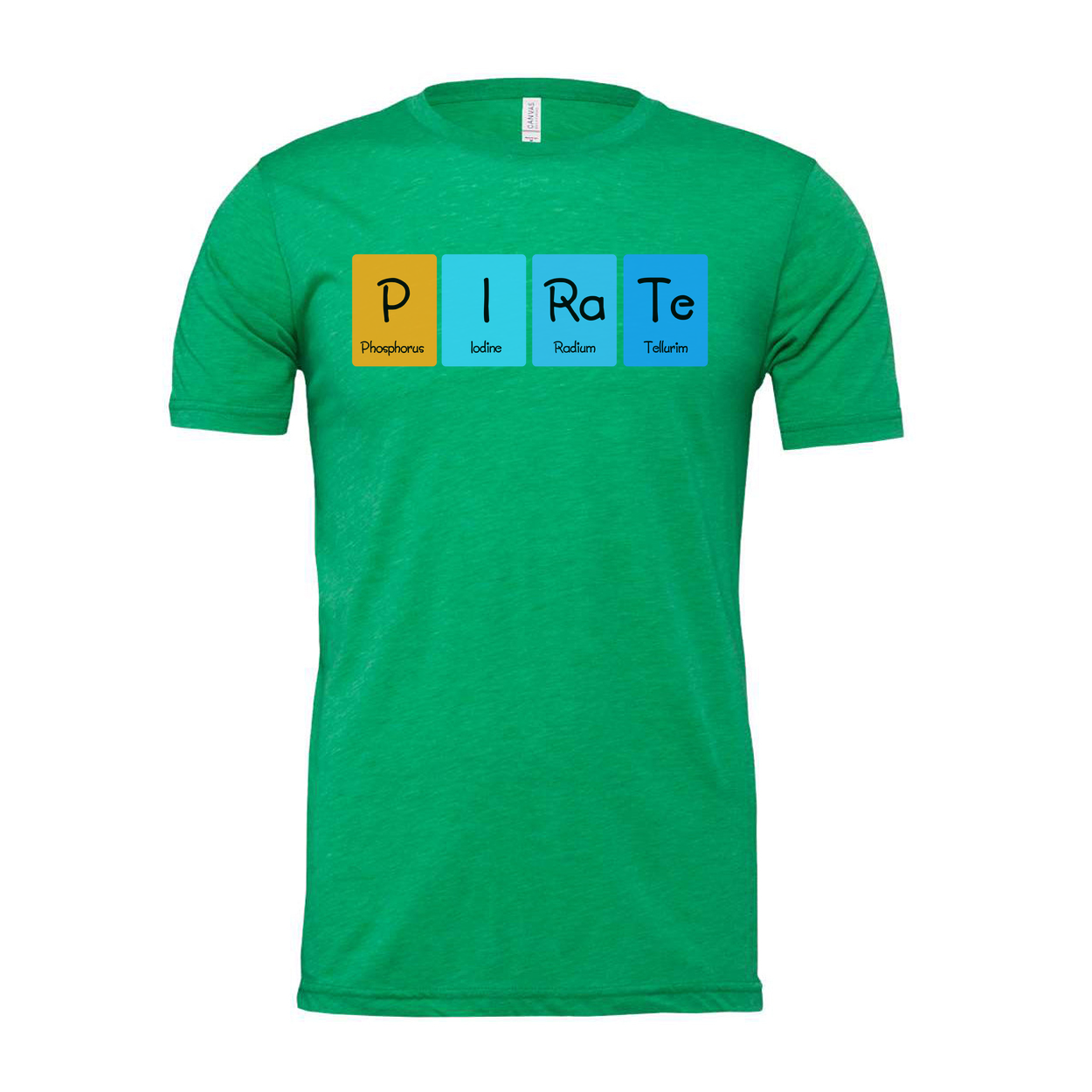 Unisex Pirate Chemistry T Shirt With Periodic Table Element Blocks Graphic Print
