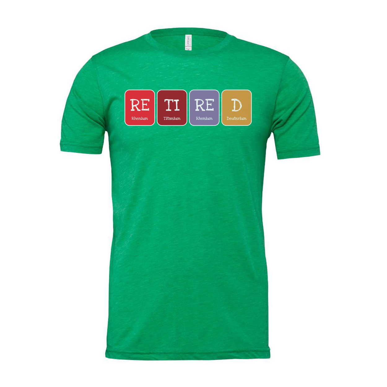 Retired Scientist T Shirt Featuring Periodic Table Style Element Tiles Design For Science Lovers