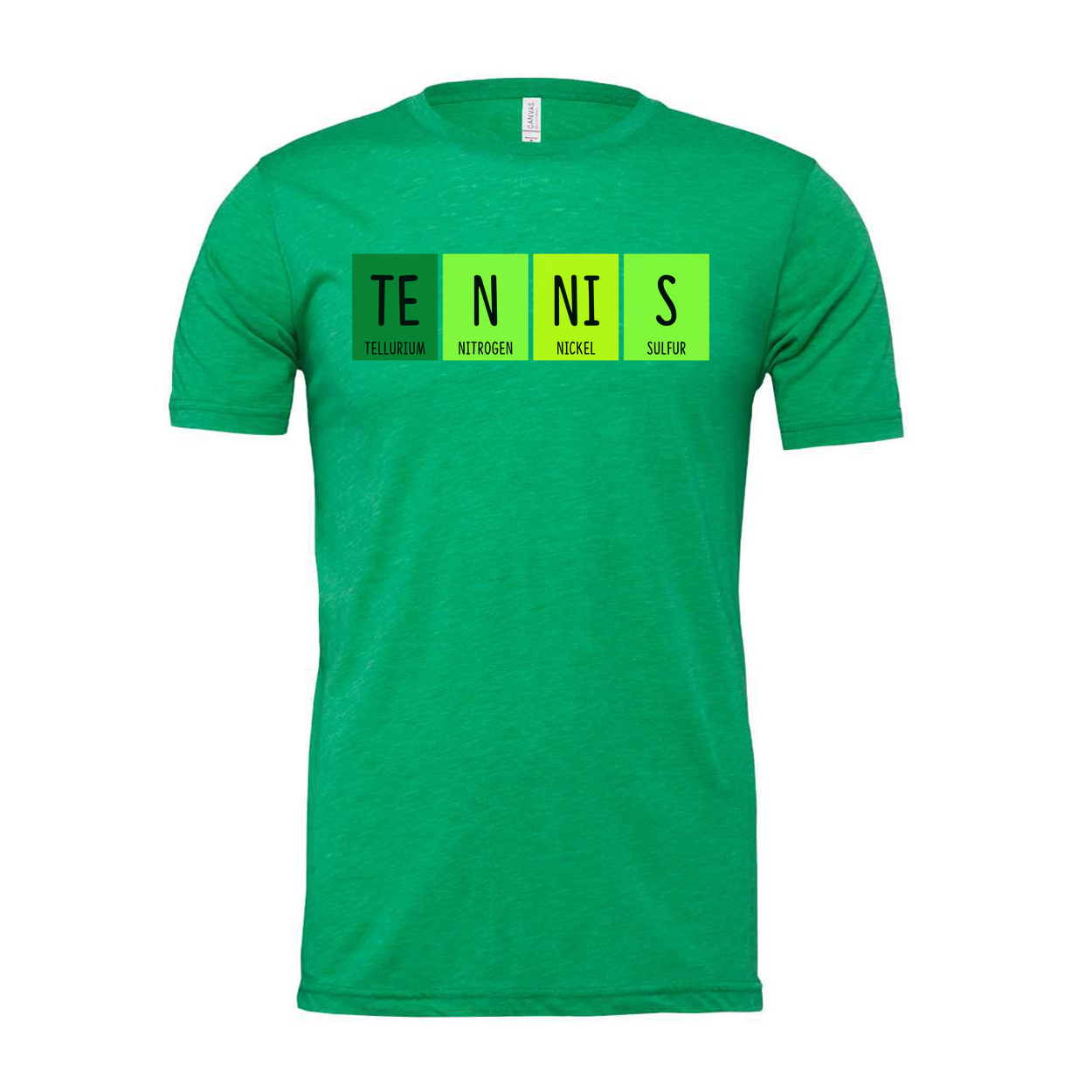 Unisex Tennis Themed Science Elements Graphic T Shirt With Periodic Table Design