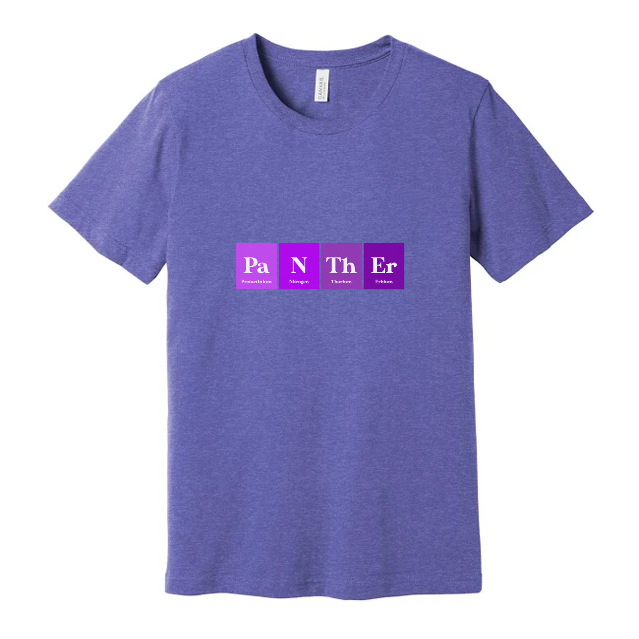 Panther Themed Periodic Table Style Graphic T Shirt For Science Lovers Unisex Tee
