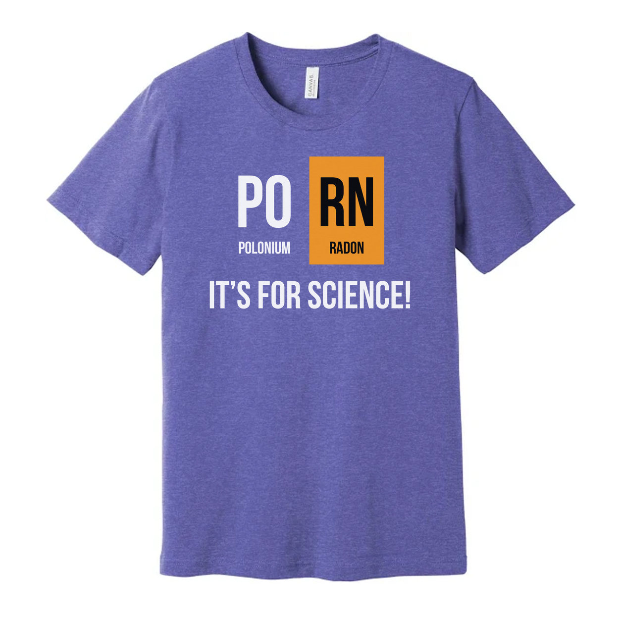 Unisex Science Themed T Shirt With Polonium Radon Element Design