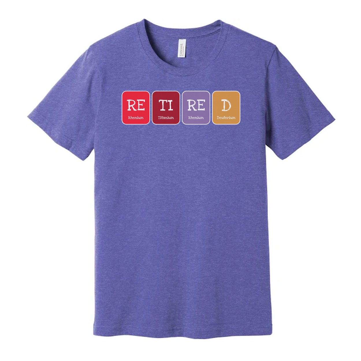 Retired Scientist T Shirt Featuring Periodic Table Style Element Tiles Design For Science Lovers