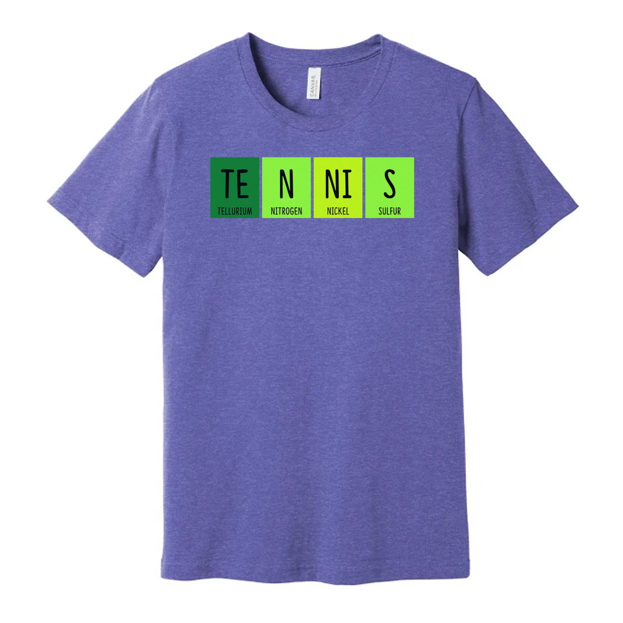 Unisex Tennis Themed Science Elements Graphic T Shirt With Periodic Table Design
