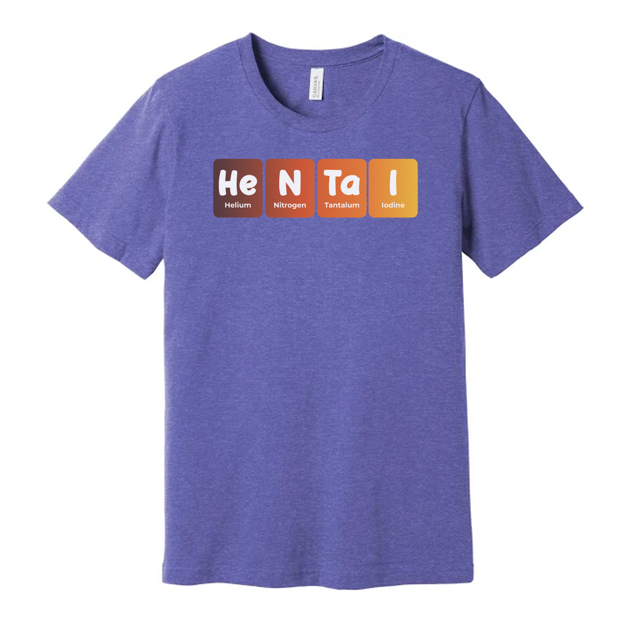 Science Themed Unisex T Shirt With Elements He N Ta I Letter Blocks Design Graphic Tee For Men And Women