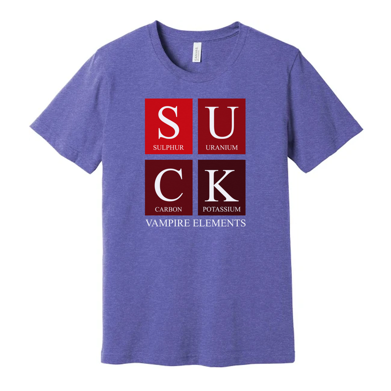 Vampire Elements S U C K Graphic Tee For Science Lovers Unisex Short Sleeve Shirt