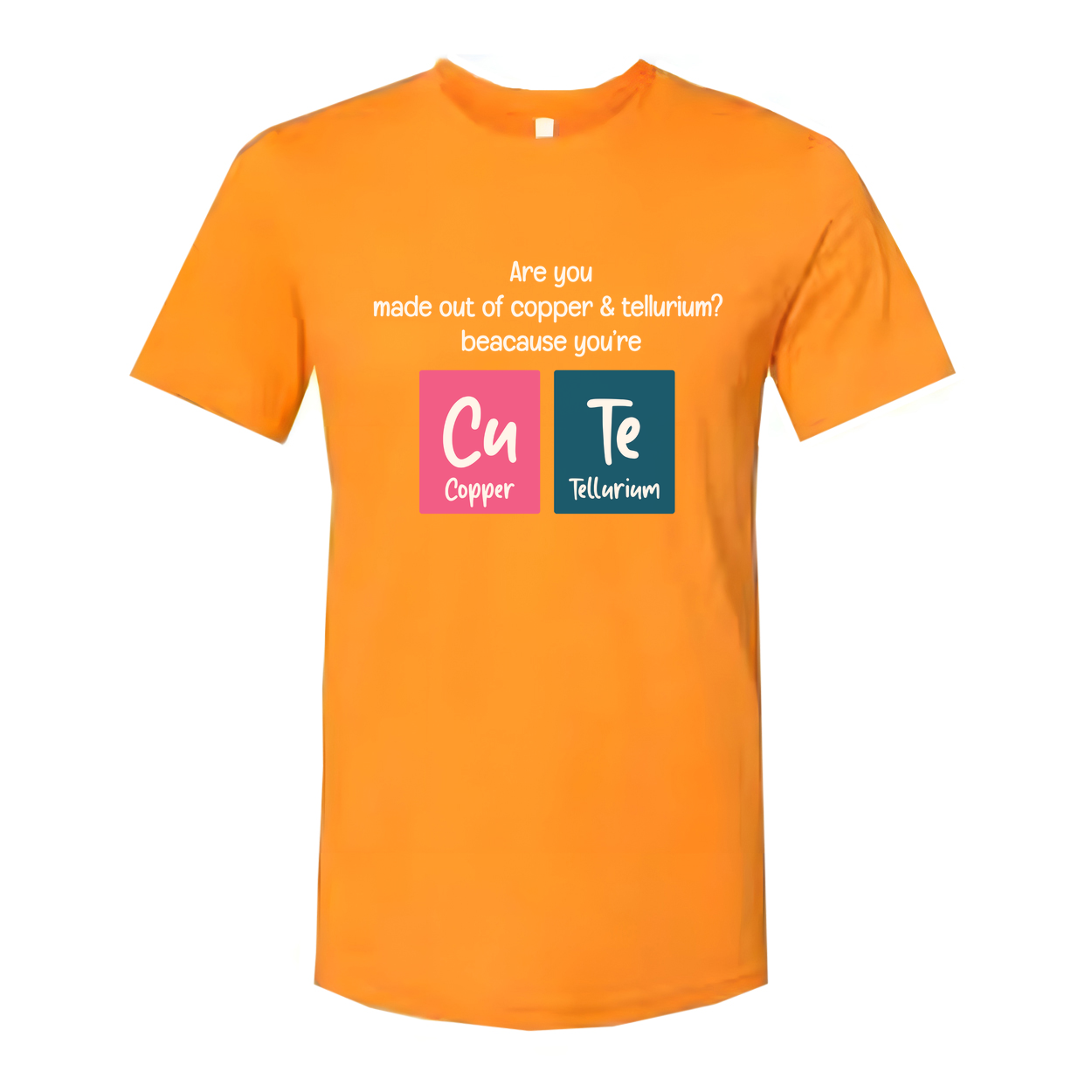 Unisex Science T Shirt With Copper And Tellurium Cu Te Pun For Chemistry Fans Everywhere