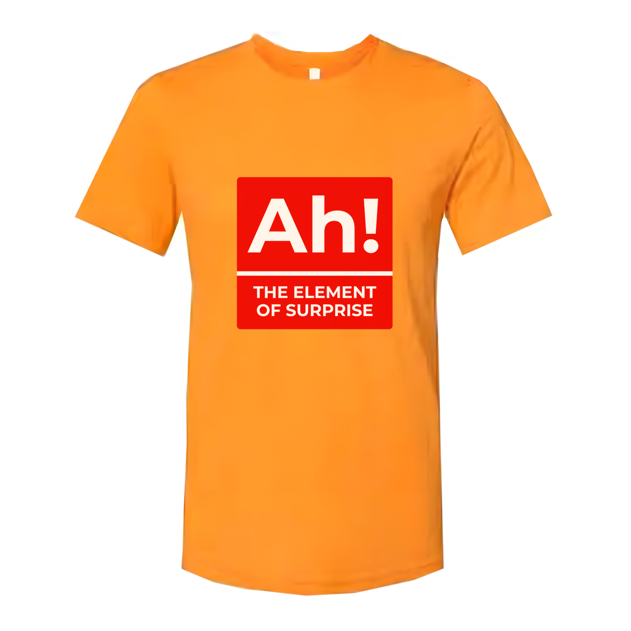 Ah The Element Of Surprise T Shirt With Red Square Parody Logo Artwork For All Science Lovers