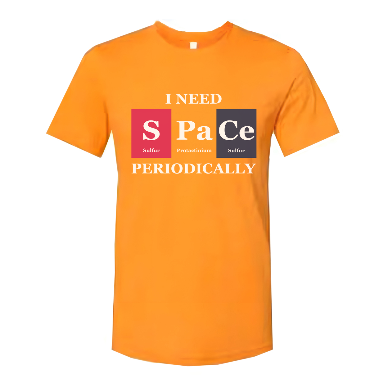 Science Themed Unisex T Shirt With Periodic Table Design And Space Word Play Art