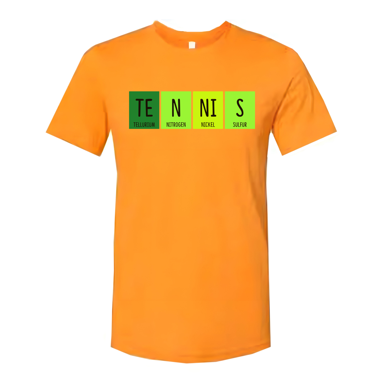 Unisex Tennis Themed Science Elements Graphic T Shirt With Periodic Table Design