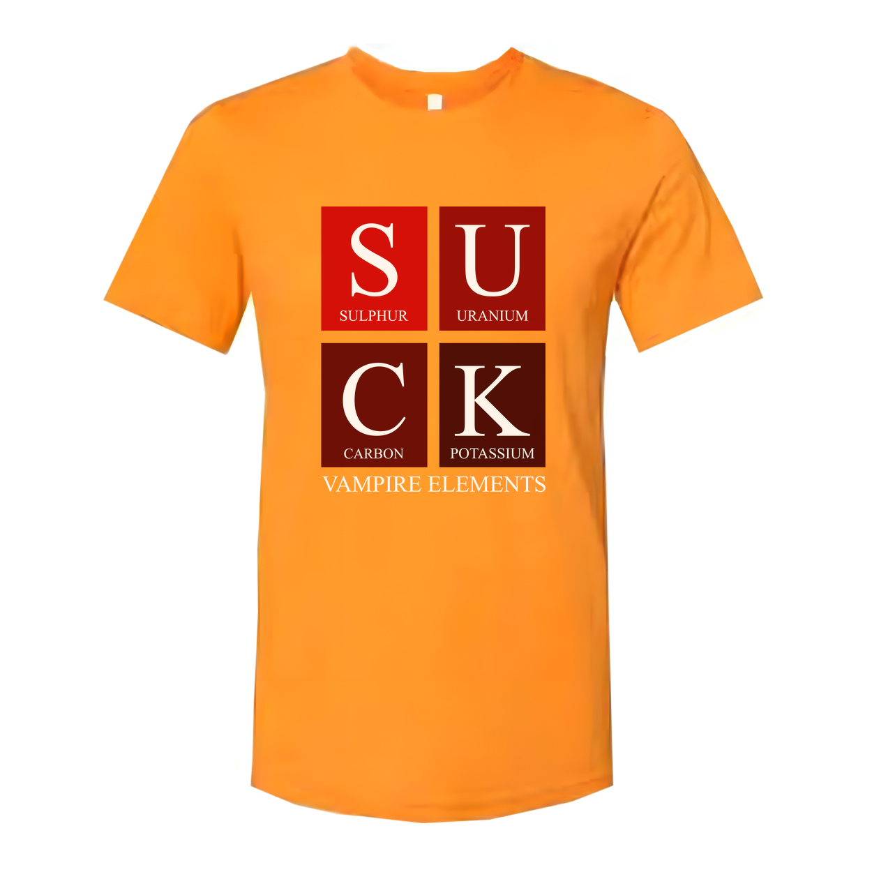 Vampire Elements S U C K Graphic Tee For Science Lovers Unisex Short Sleeve Shirt