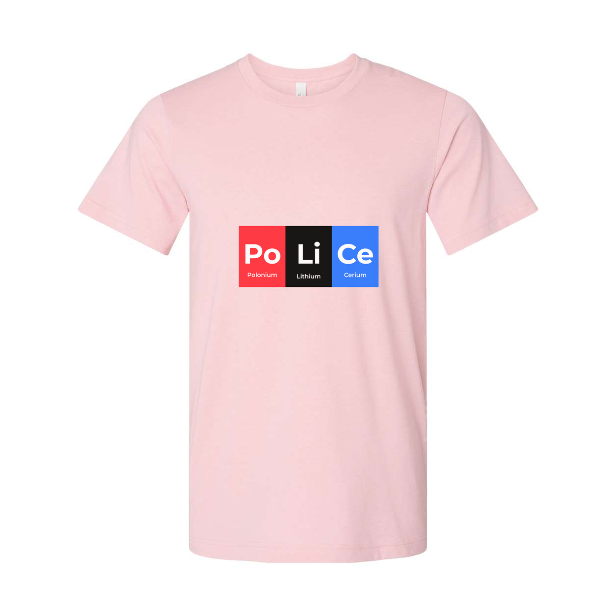 Unisex Science Themed Graphic Tee With Po Li Ce Periodic Elements Design For Curious Minds