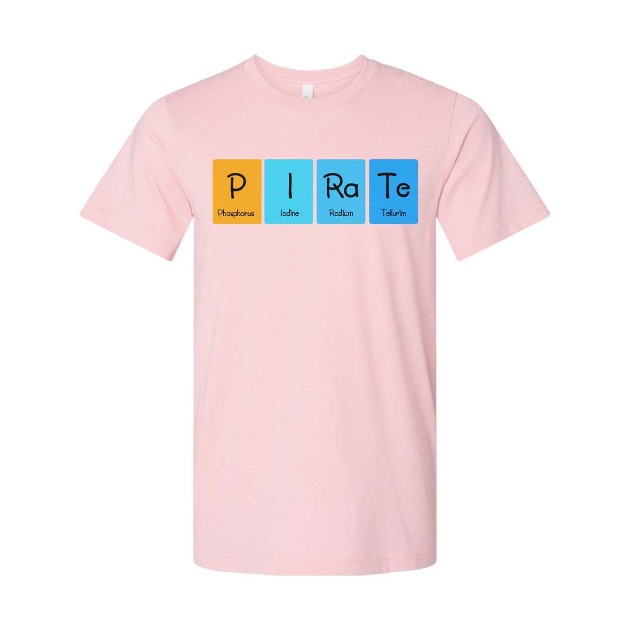 Unisex Pirate Chemistry T Shirt With Periodic Table Element Blocks Graphic Print