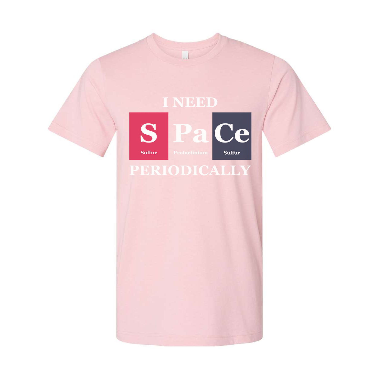 Science Themed Unisex T Shirt With Periodic Table Design And Space Word Play Art