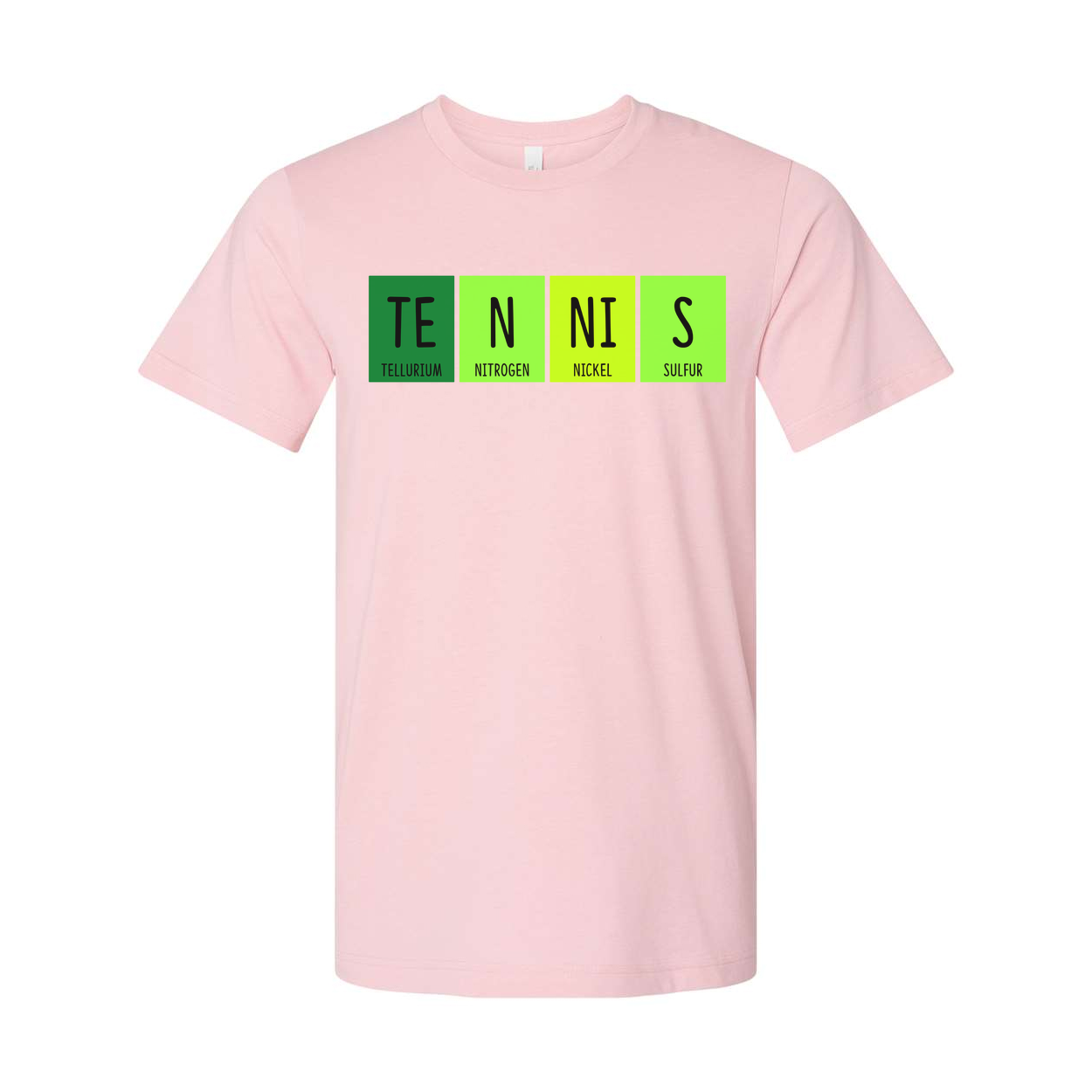 Unisex Tennis Themed Science Elements Graphic T Shirt With Periodic Table Design