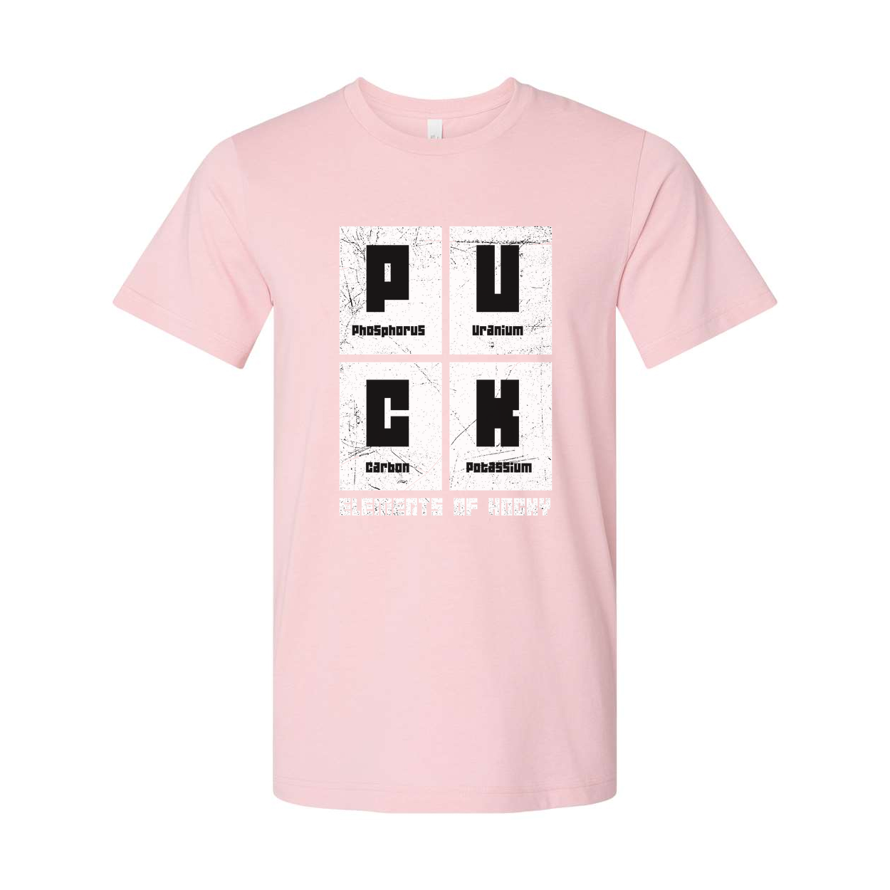 Unisex Science Themed Graphic Tee With Phosphorus Uranium Carbon Potassium Element Symbols