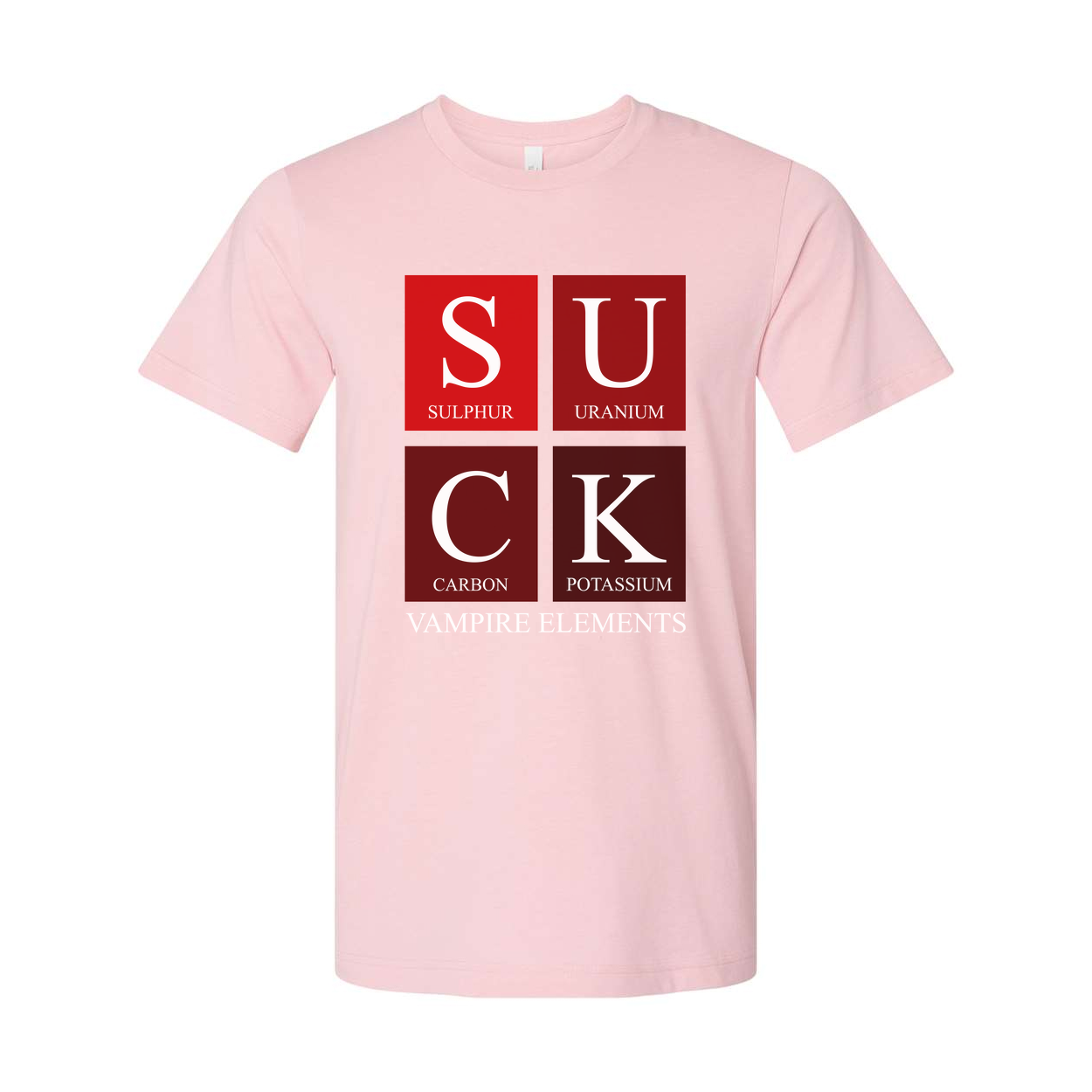 Vampire Elements S U C K Graphic Tee For Science Lovers Unisex Short Sleeve Shirt