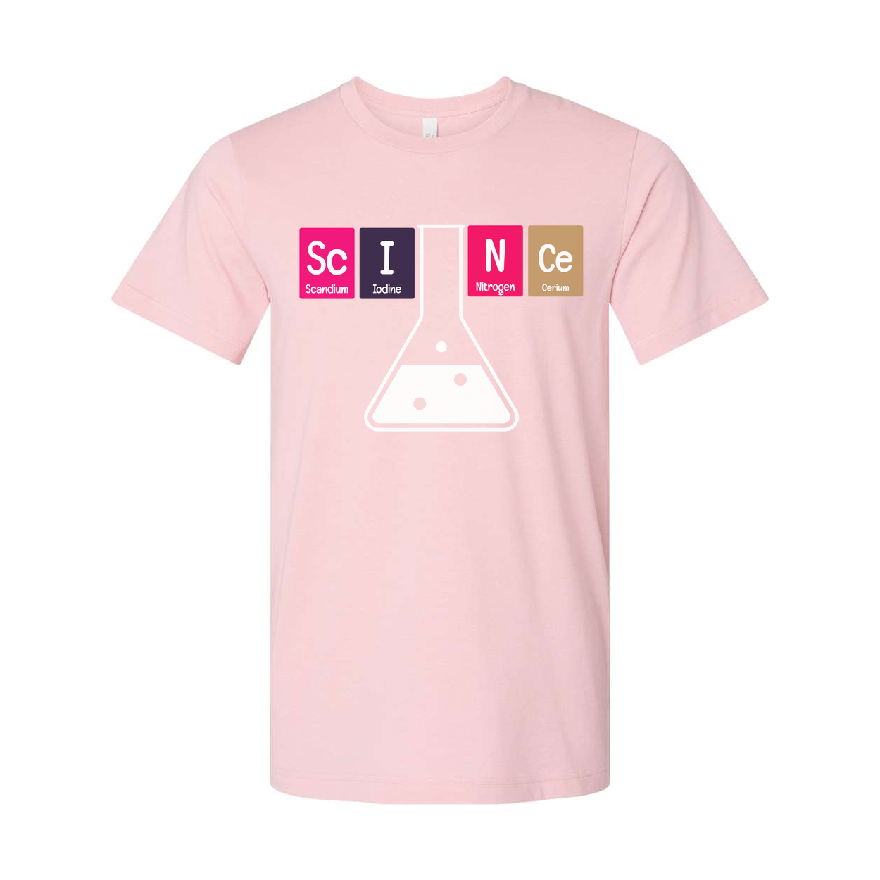 Science Themed Unisex T Shirt With Periodic Table Elements Beaker Graphic For Science Lovers