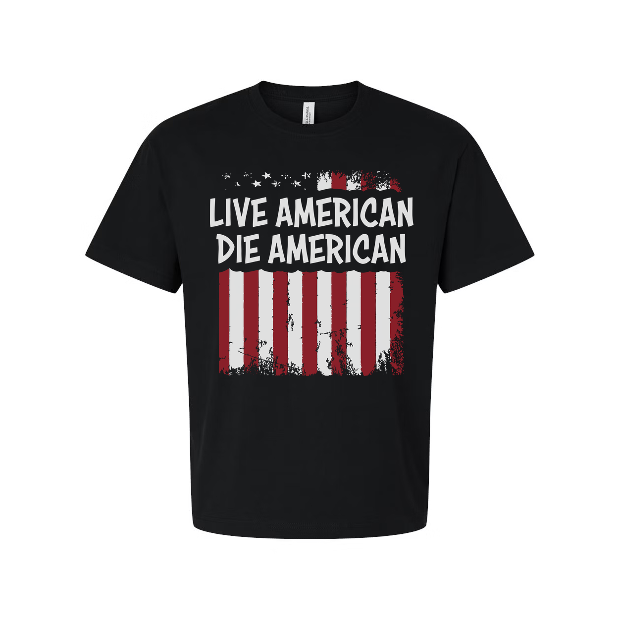Live American Die American Distressed Flag Graphic T Shirt For Men Women Casual Wear