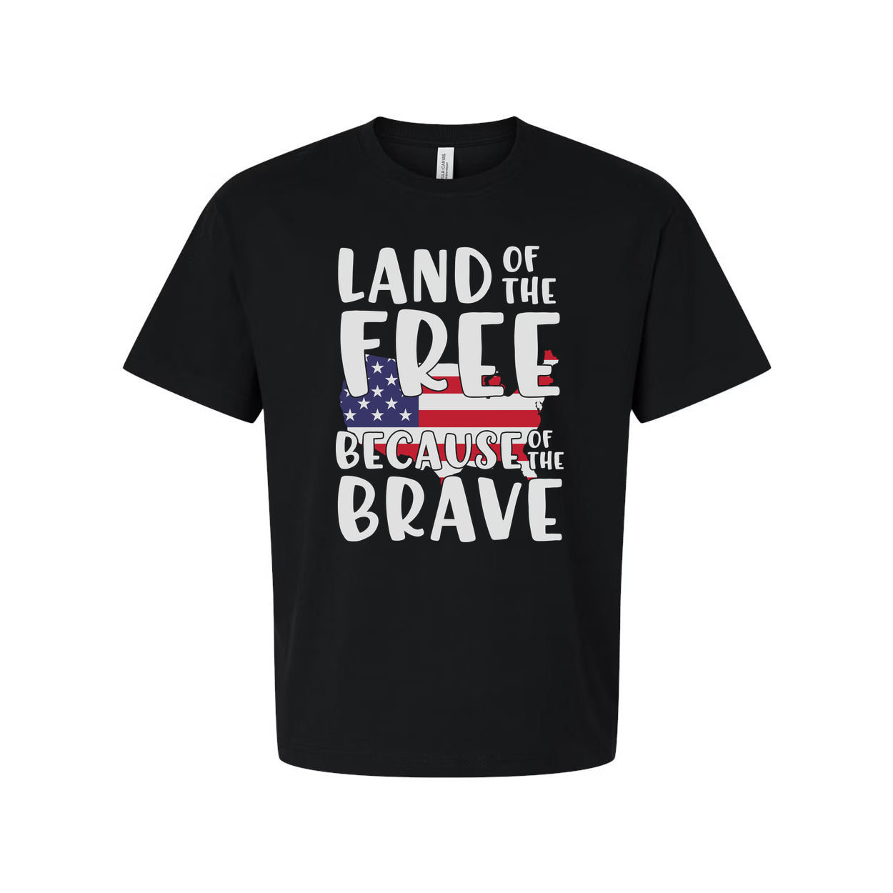 Land Of The Free Because Of The Brave Patriotic USA Flag Graphic Tee For Men And Women Unisex Apparel
