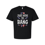 Unisex American Flag Graphic Tee With Stars And Stripes Elements Just Here To Bang