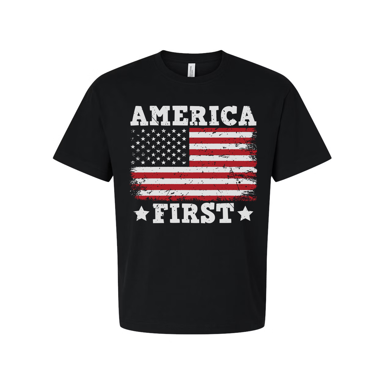 America First Distressed Flag Graphic T Shirt For Unisex Adults Everyday Casual Wear