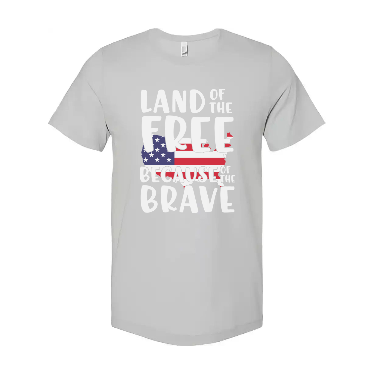 Land Of The Free Because Of The Brave Patriotic USA Flag Graphic Tee For Men And Women Unisex Apparel