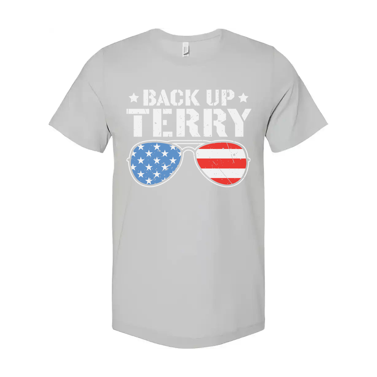 Back Up Terry Unisex American Flag Sunglasses Graphic Tee For Men And Women Everyday Wear