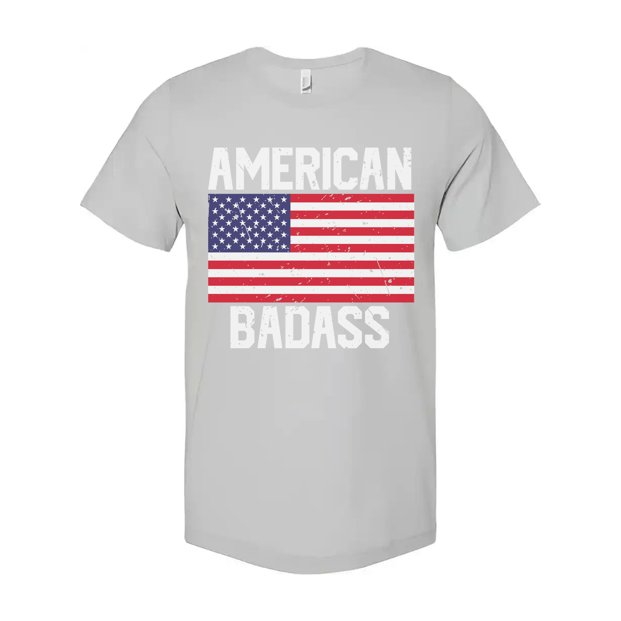 American Flag Graphic Unisex T Shirt With Bold American Badass Text Design Everyday Wear