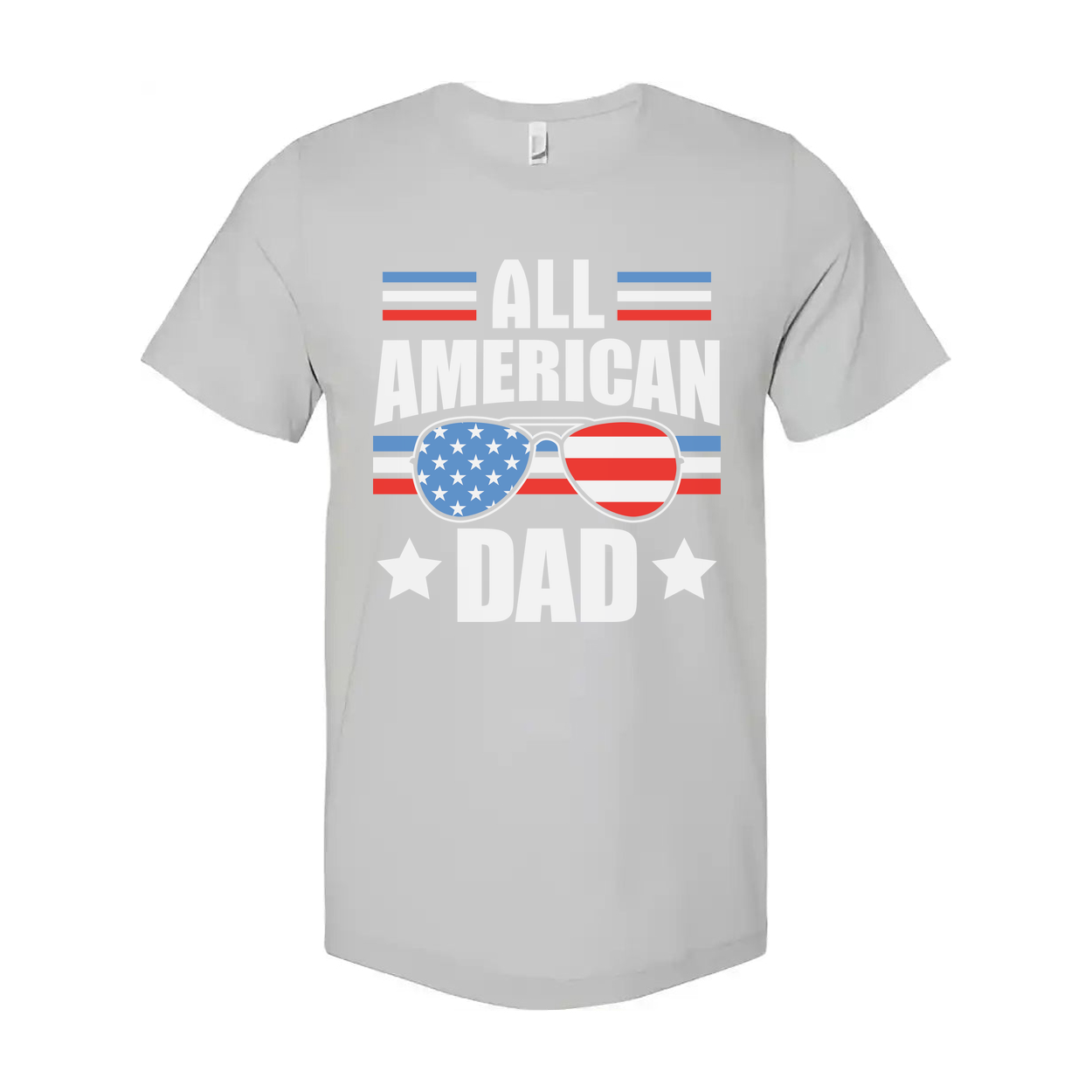 All American Dad Graphic T Shirt With Flag Sunglasses