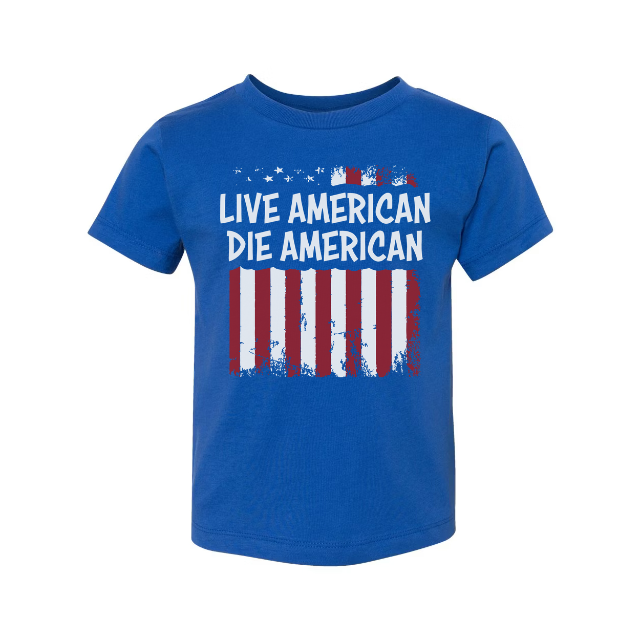 Live American Die American Distressed Flag Graphic T Shirt For Men Women Casual Wear