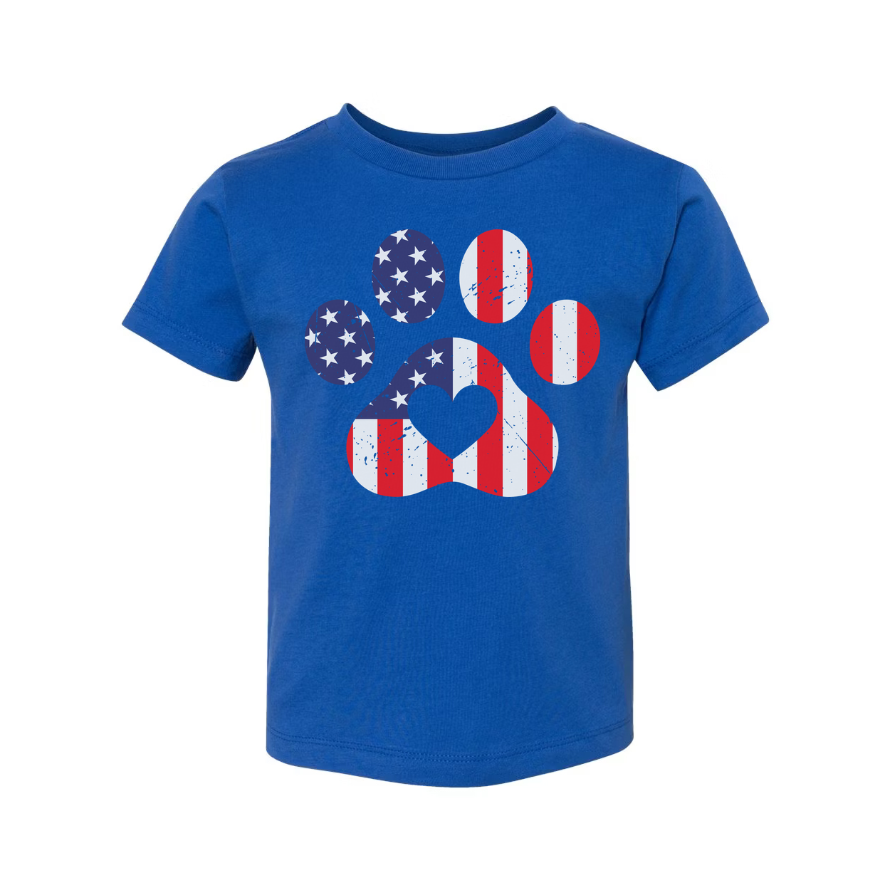 Unisex American Flag Paw Print T Shirt With Stars Stripes Pattern And Patriotic Design