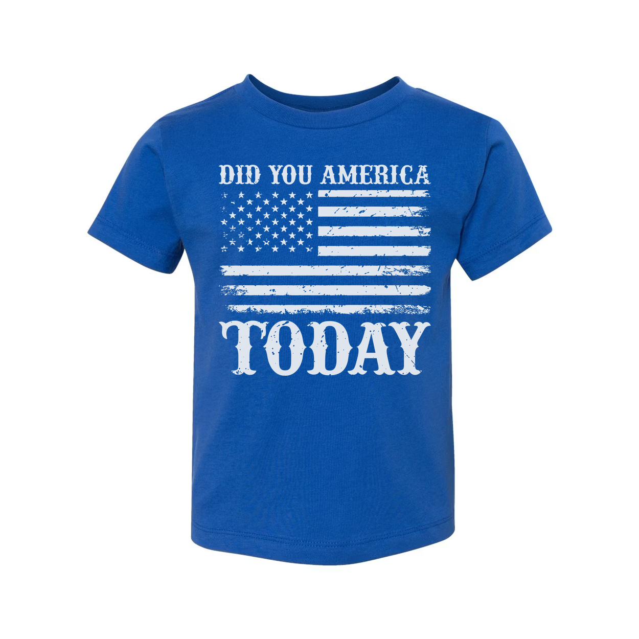 Unisex T Shirt With Faded American Flag Graphic And Did You America Today Text Graphic Tee