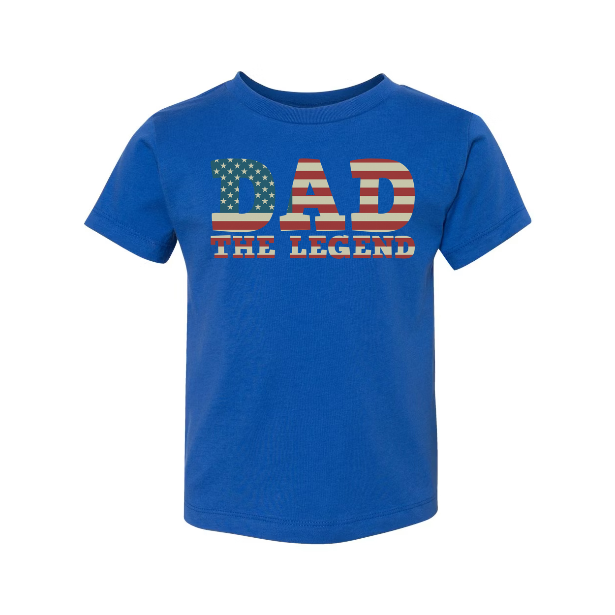 Dad The Legend American Flag Letters Unisex Graphic Tee With Patriotic USA Flag Pattern Short Sleeve