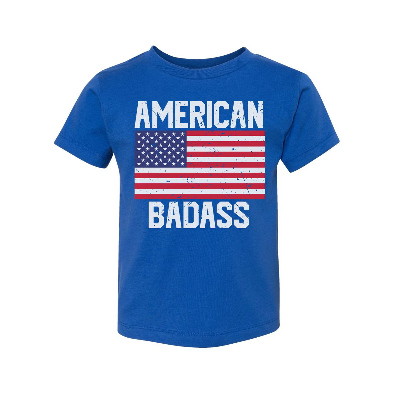 American Flag Graphic Unisex T Shirt With Bold American Badass Text Design Everyday Wear